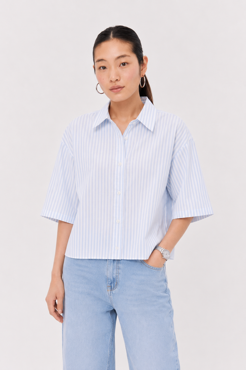 Blue Cotton Oxford Shirt