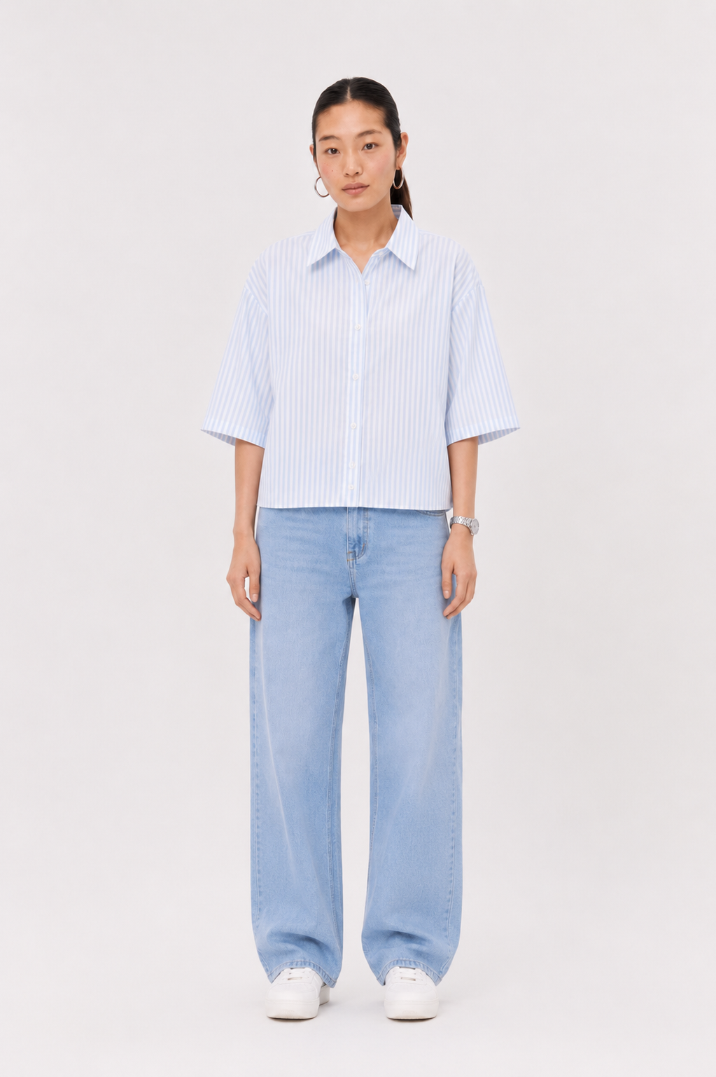 Blue Cotton Oxford Shirt
