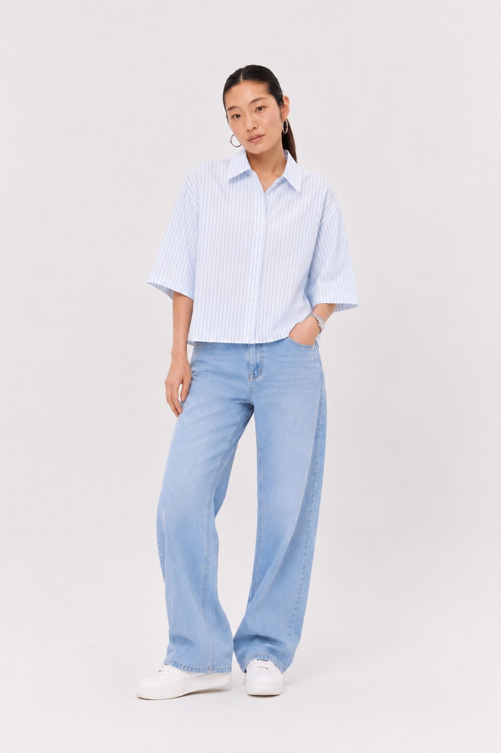 Blue Cotton Oxford Shirt