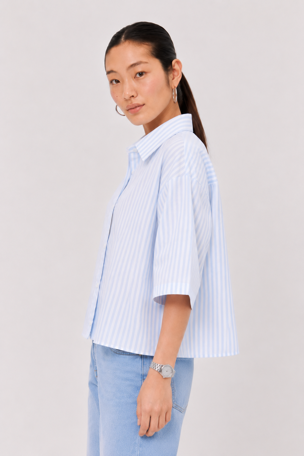 Blue Cotton Oxford Shirt