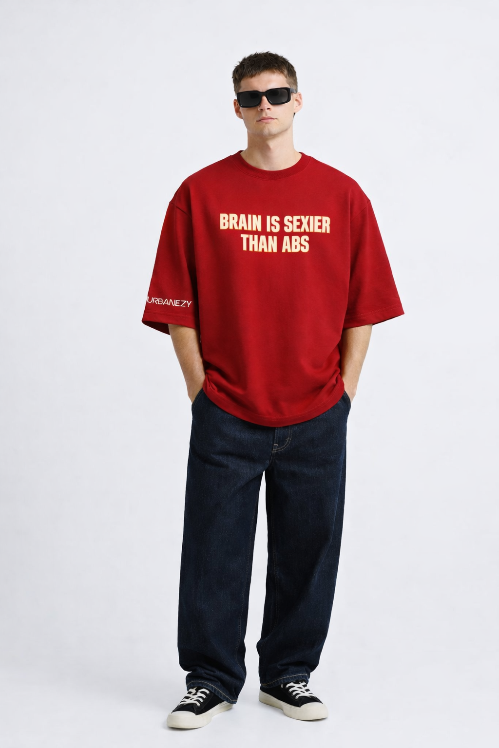 Unisex Brain Over Abs Oversize T-shirt