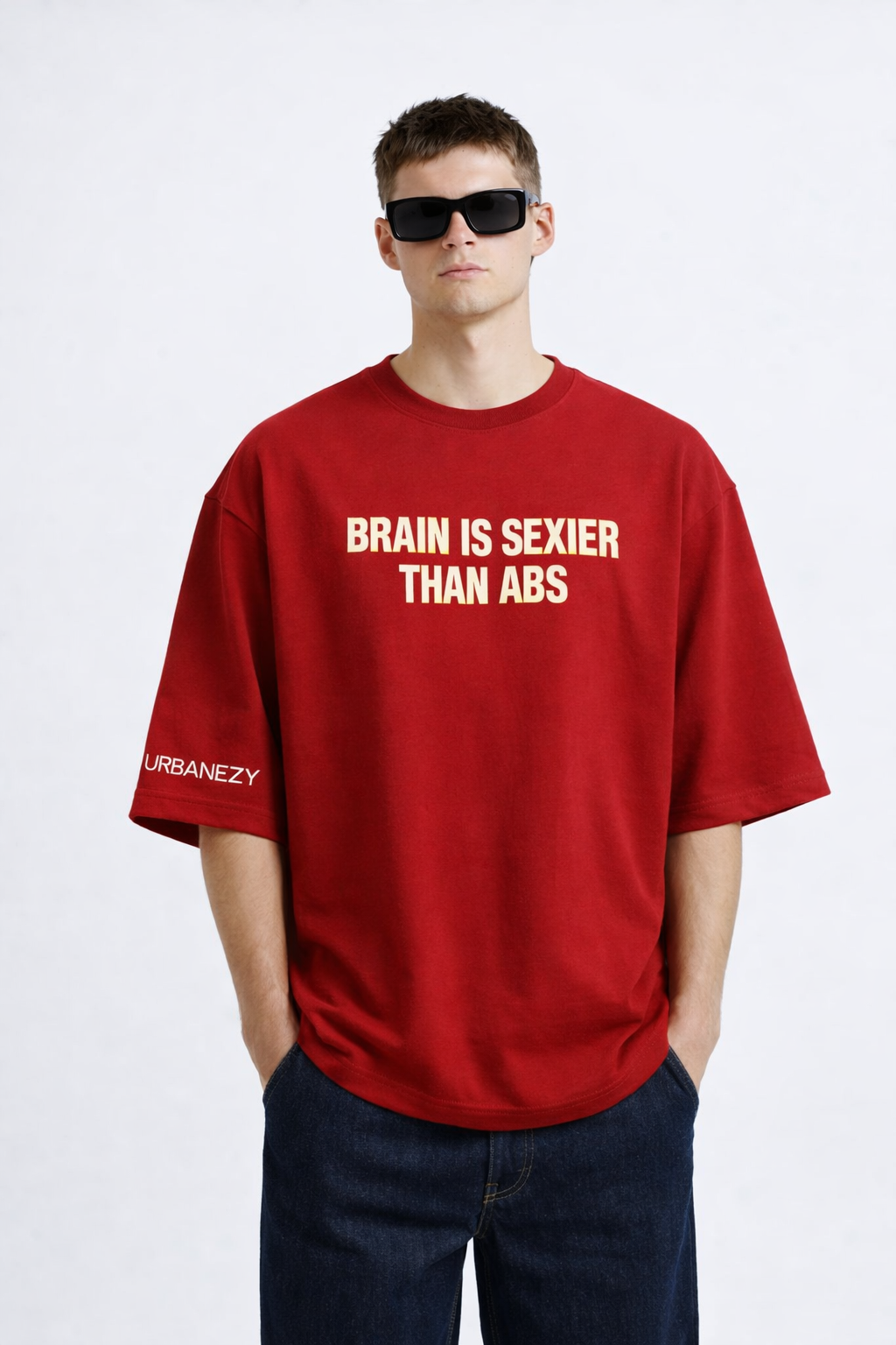 Unisex Brain Over Abs Oversize T-shirt
