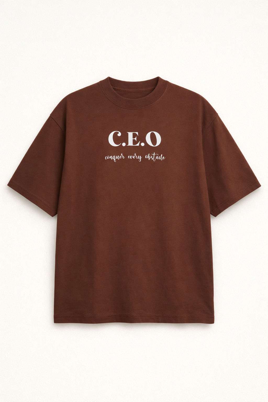 CEO Brown Oversized T-Shirt for Men - URBANEZY