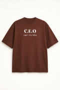 CEO Brown Oversized T-Shirt for Men - URBANEZY