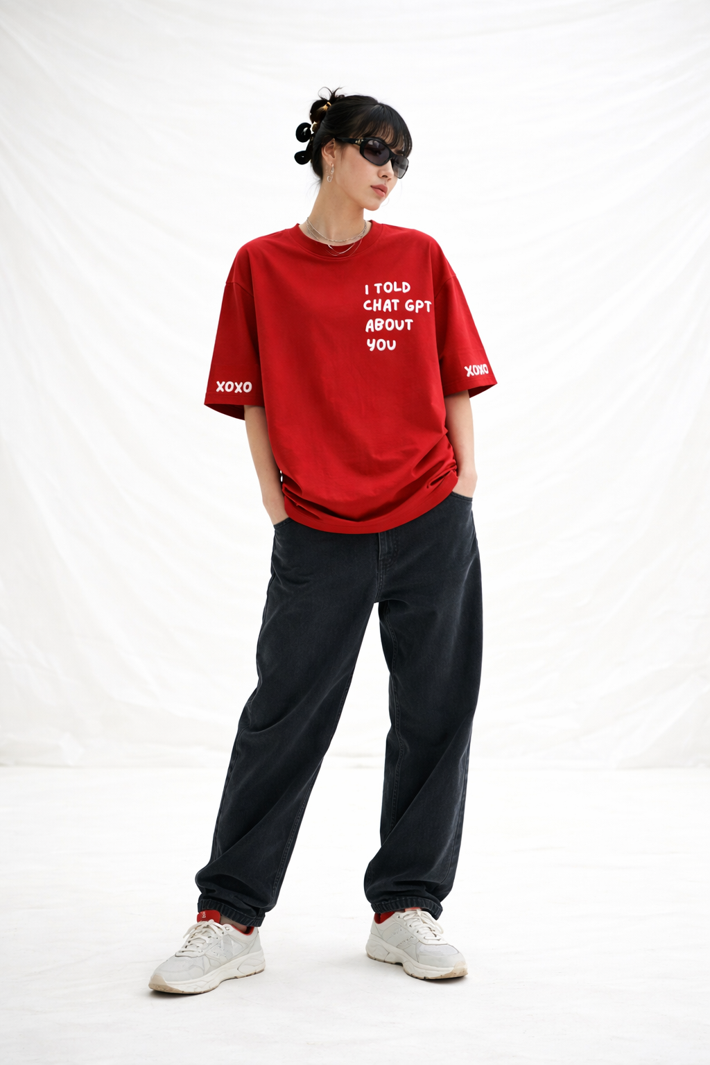 Women oversized cotton t-shirt with statement print from Urbanezy India India