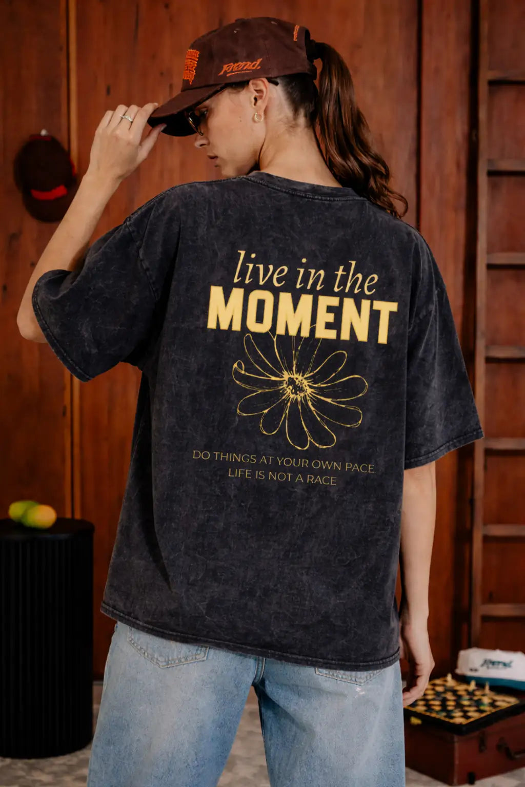 Black Live in Moment Oversize t-shirt for Women