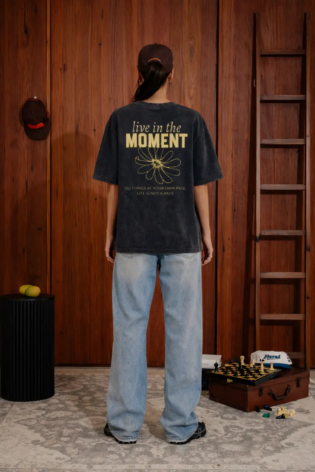 Black Live in Moment Oversize t-shirt for Women