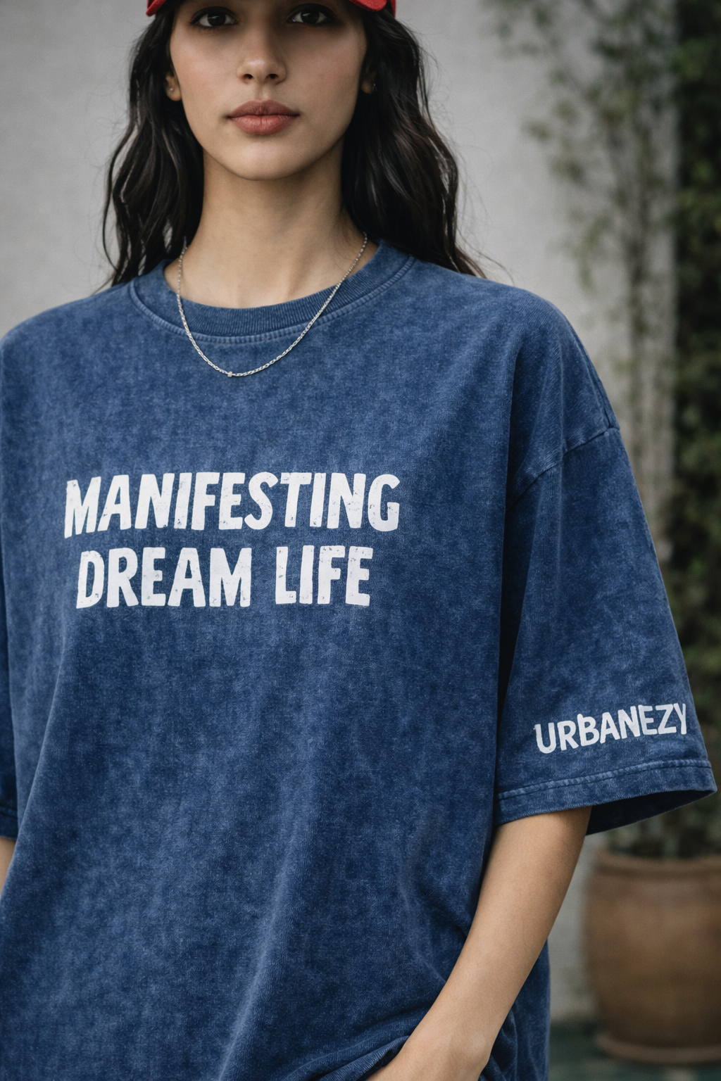 Manifesting Dream Oversize t-shirt for Women- Acid wash