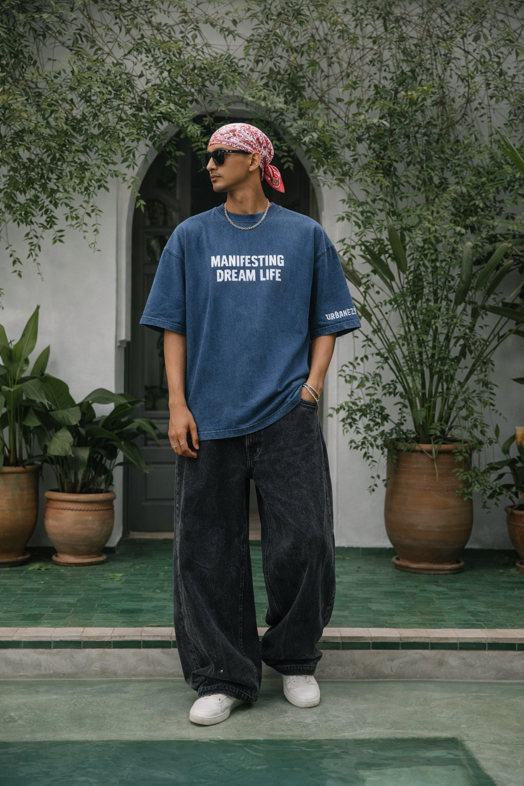 Manifesting Dream Oversize t-shirt for Men- Acid wash