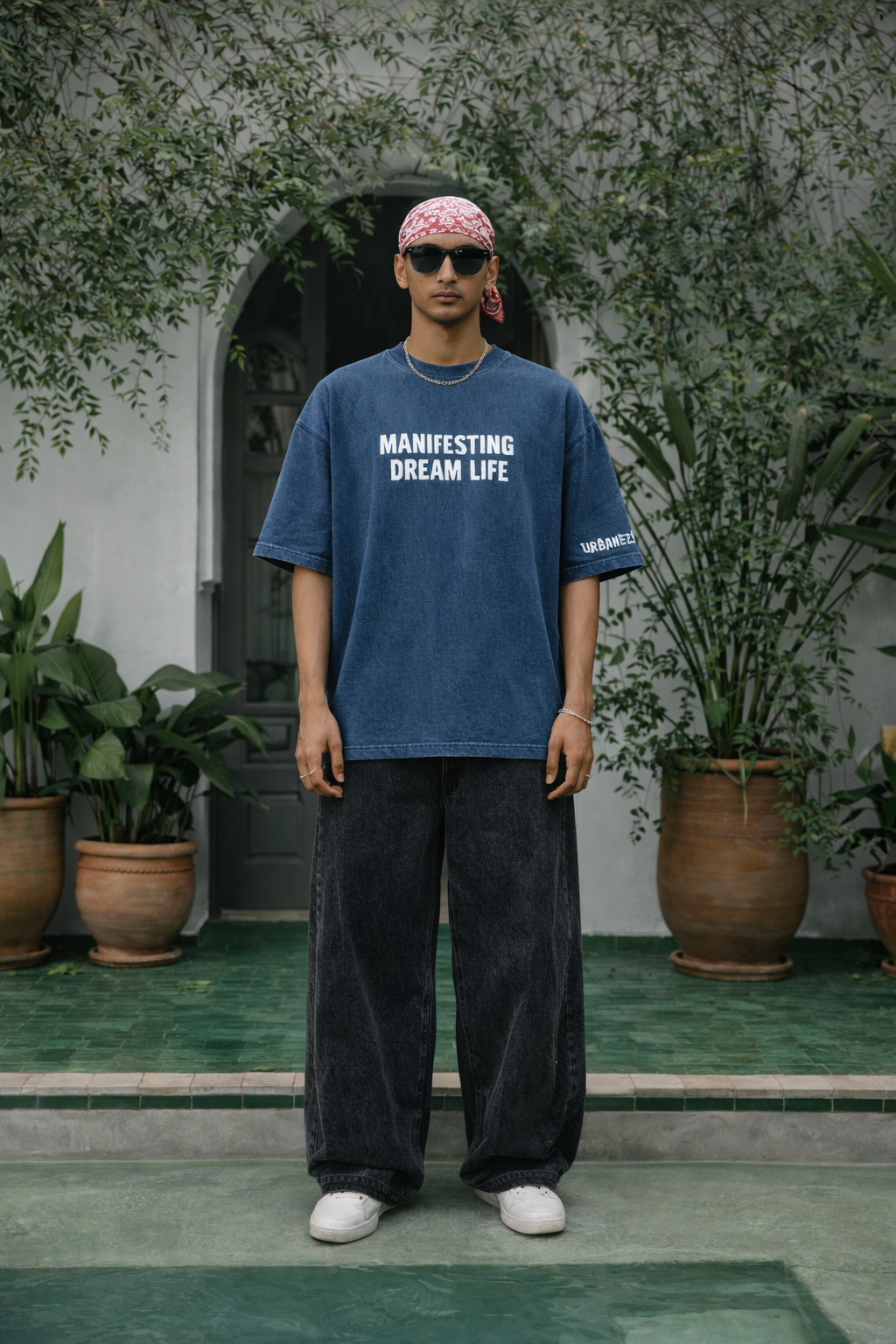 Manifesting Dream Oversize t-shirt for Men- Acid wash