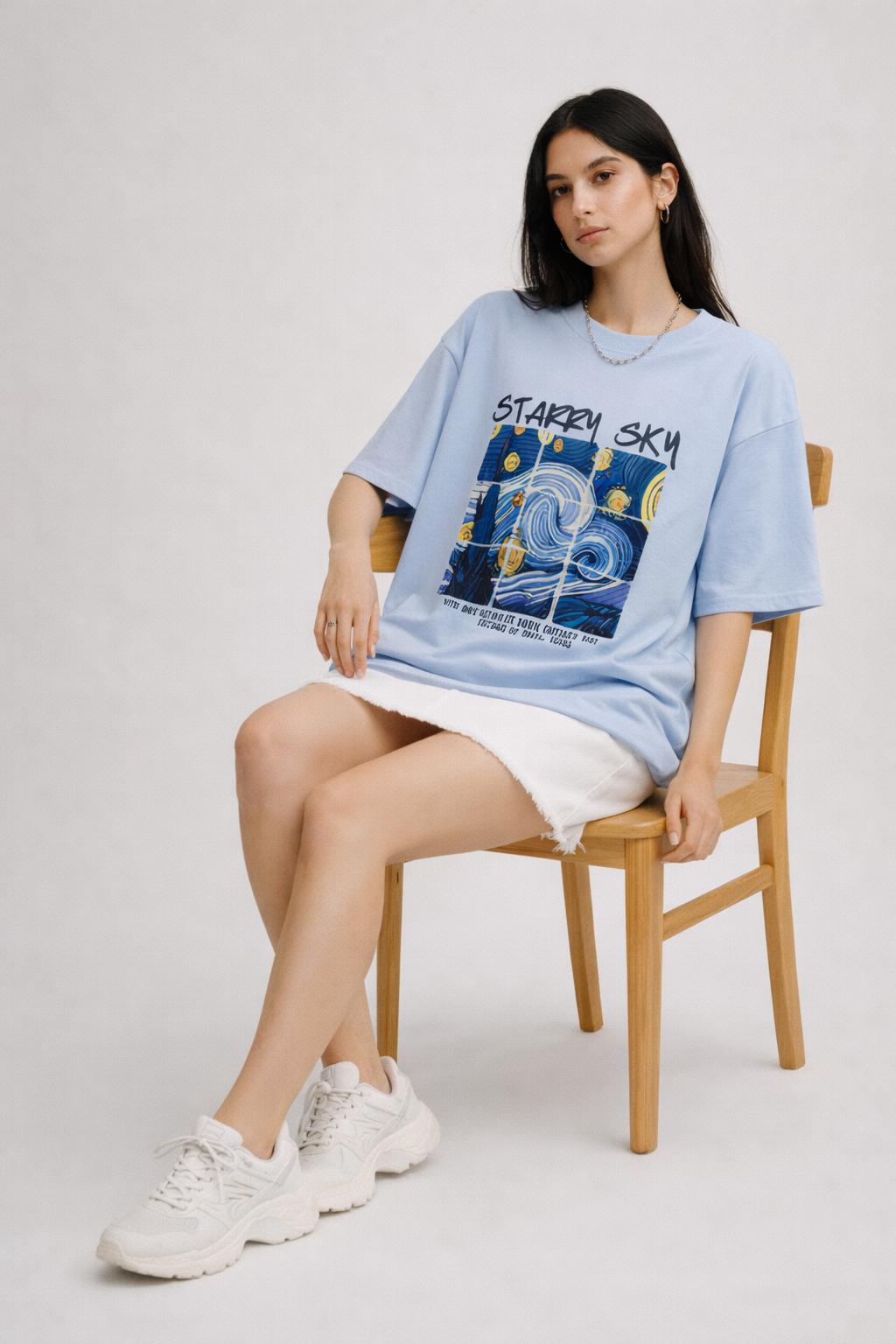 Women Starry Sky Oversize T-shirt - URBANEZY