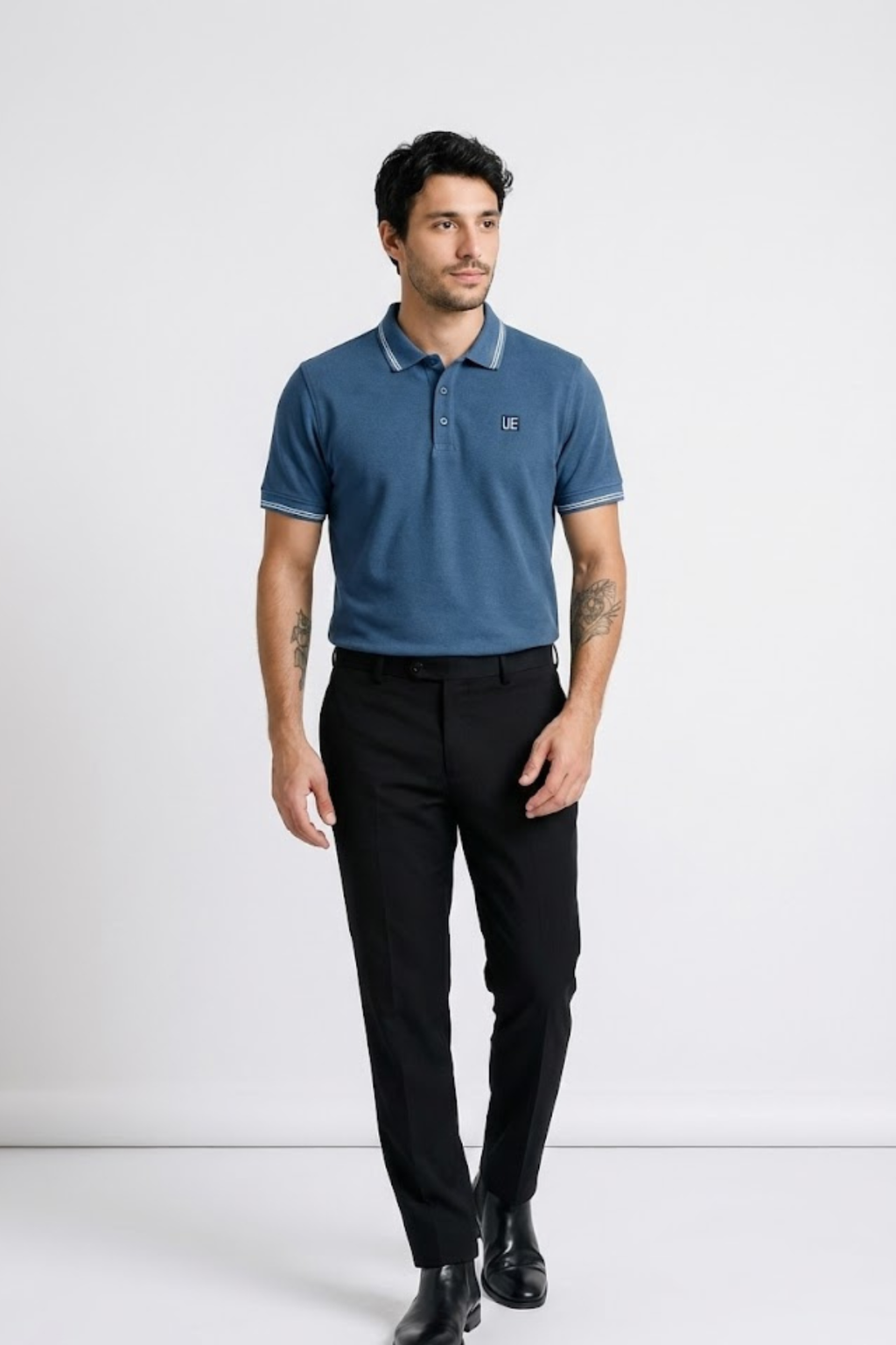Denim Milanch Polo Neck T-Shirt for Men