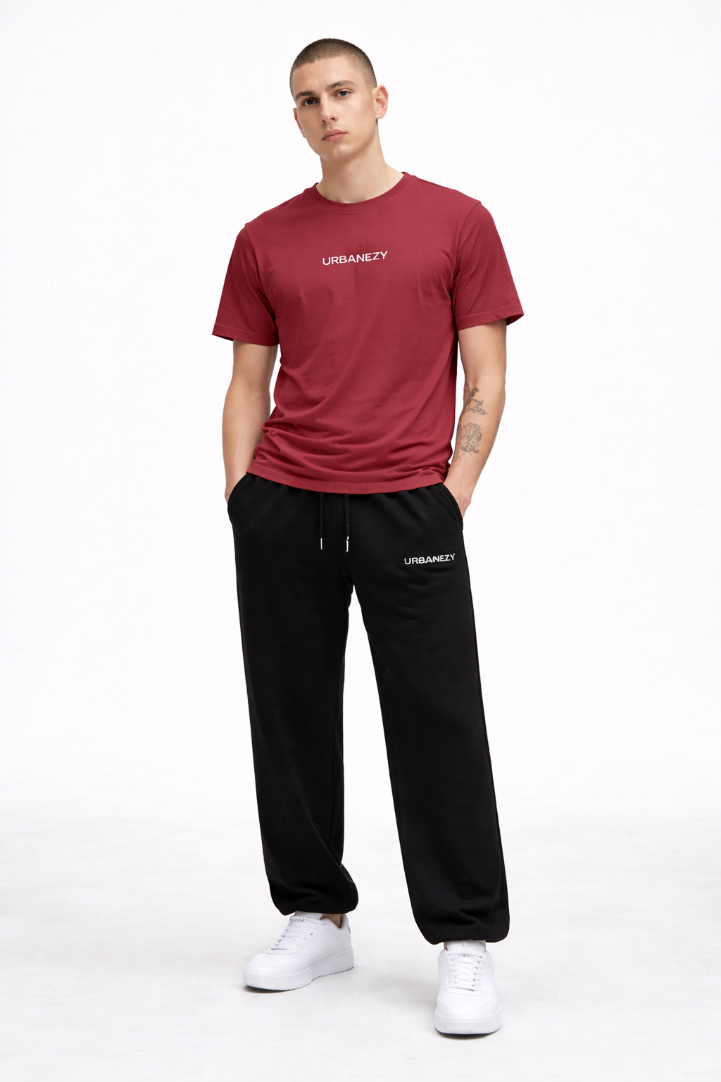 Maroon 100% Cotton Slim Fit T-shirt