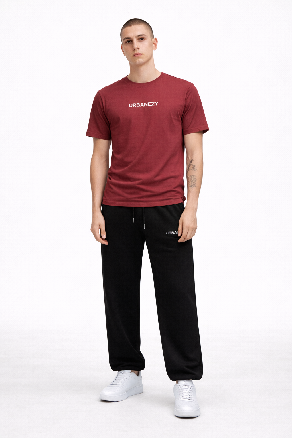 Maroon 100% Cotton Slim Fit T-shirt