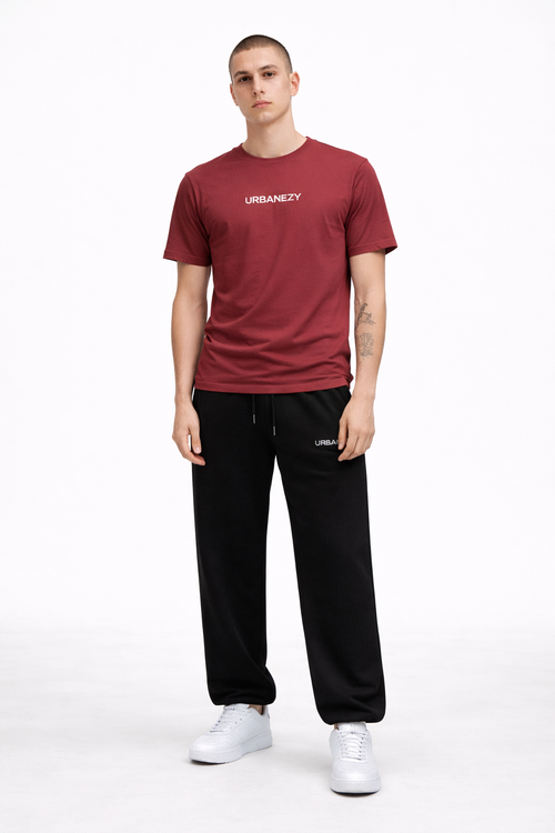 Maroon 100% Cotton Slim Fit T-shirt