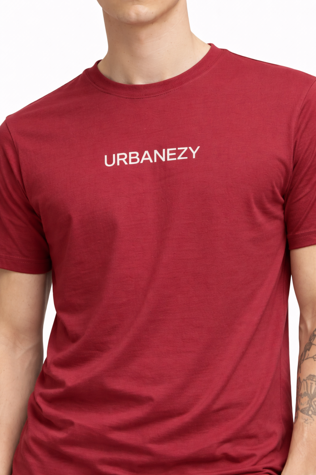 Maroon 100% Cotton Slim Fit T-shirt