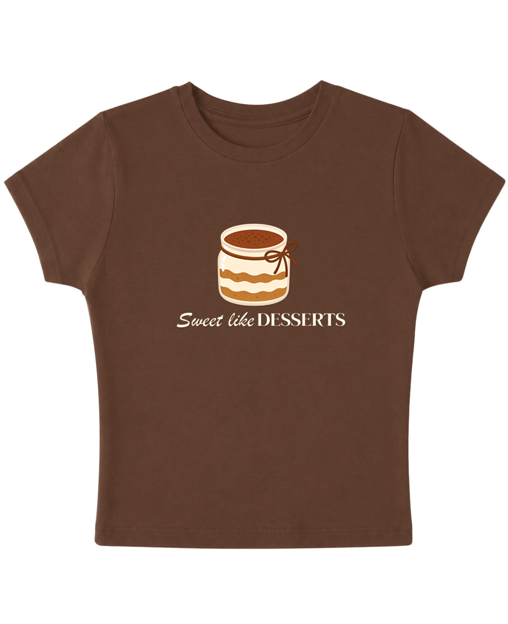Mousse Brown Baby Tee Front Design