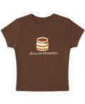 Mousse Brown Baby Tee Front Design