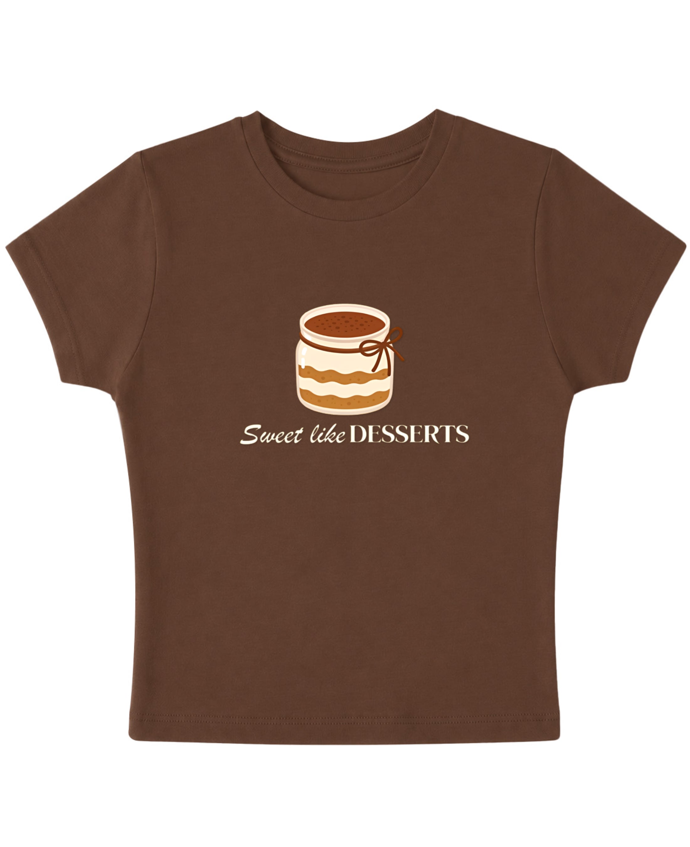 Mousse Brown Baby Tee Front Design
