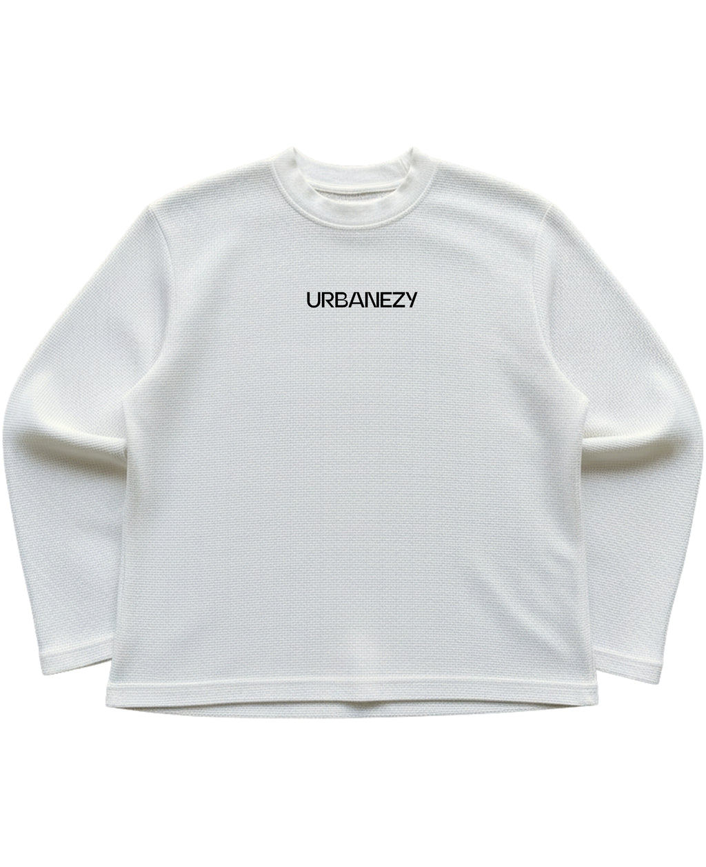 Off-white waffle knit oversized full-sleeve Front Design