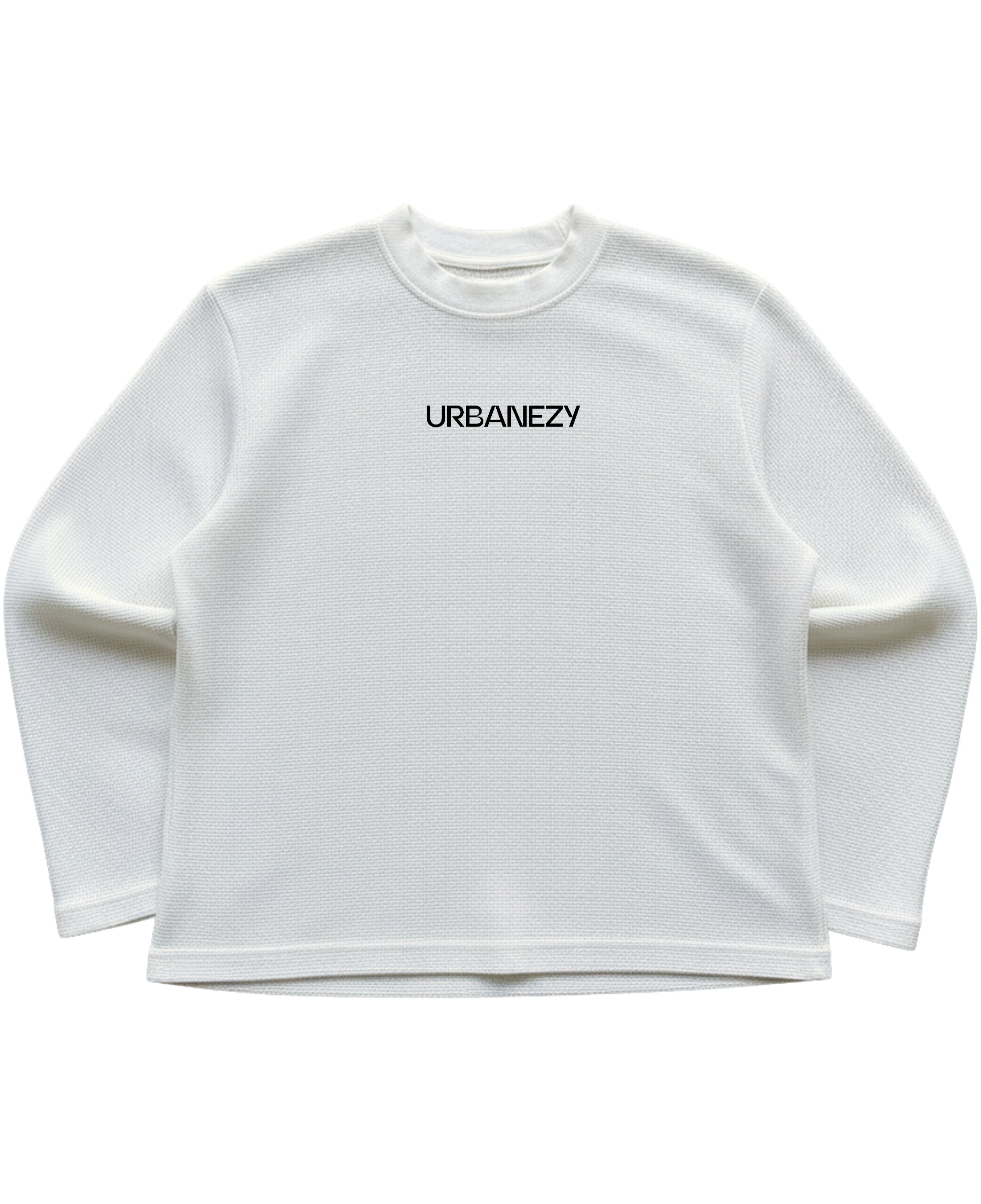 Off-white waffle knit oversized full-sleeve Front Design