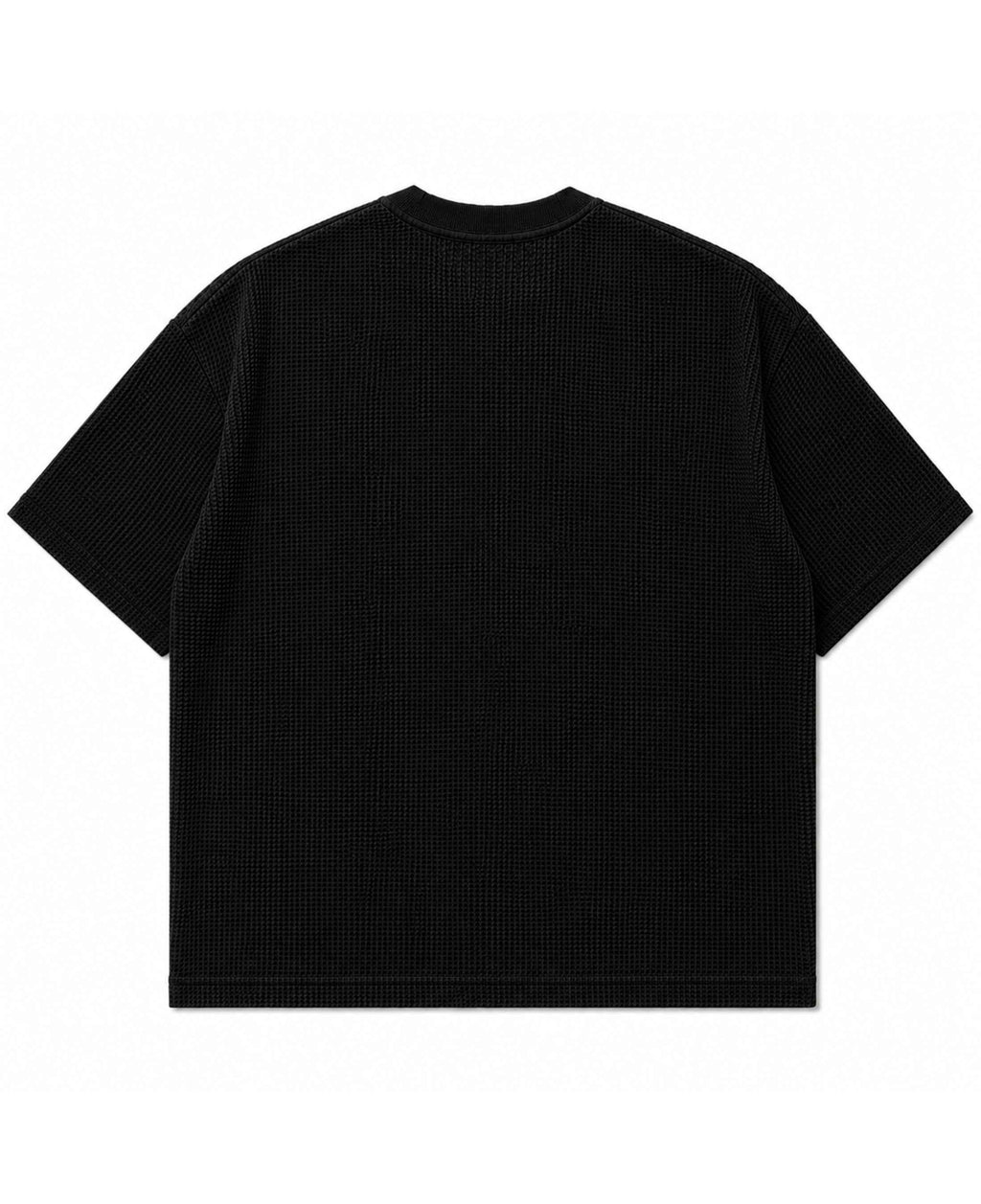 black waffle t-shirt- women