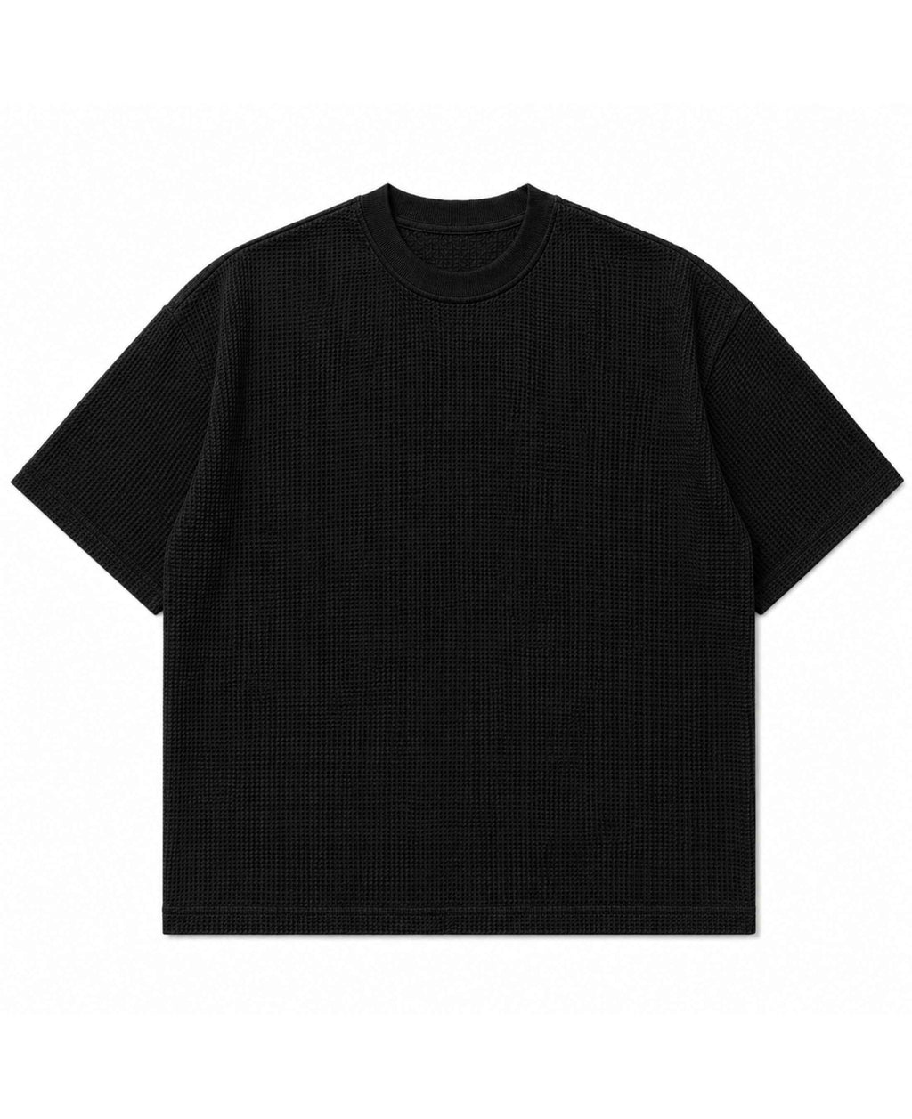 black waffle t-shirt- women