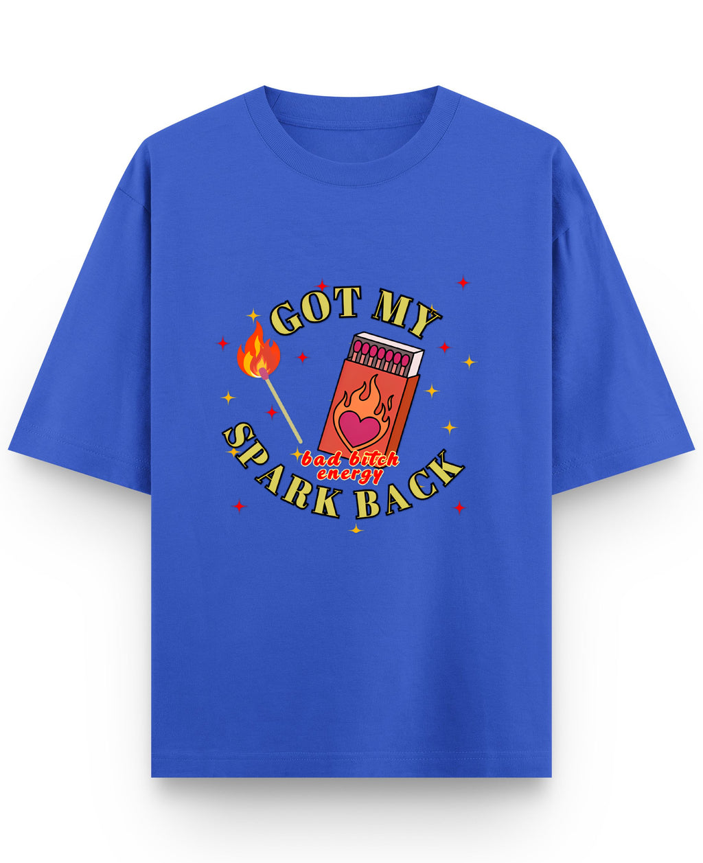 Royal Blue Oversized T-Shirt Front Design
