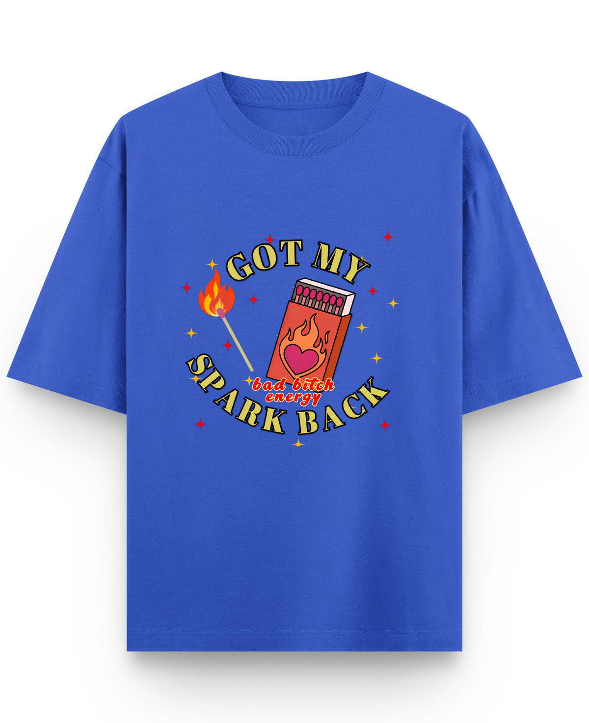 Royal Blue Oversized T-Shirt Front Design