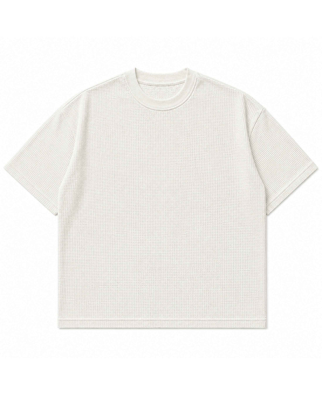 white waffle t-shirt- women