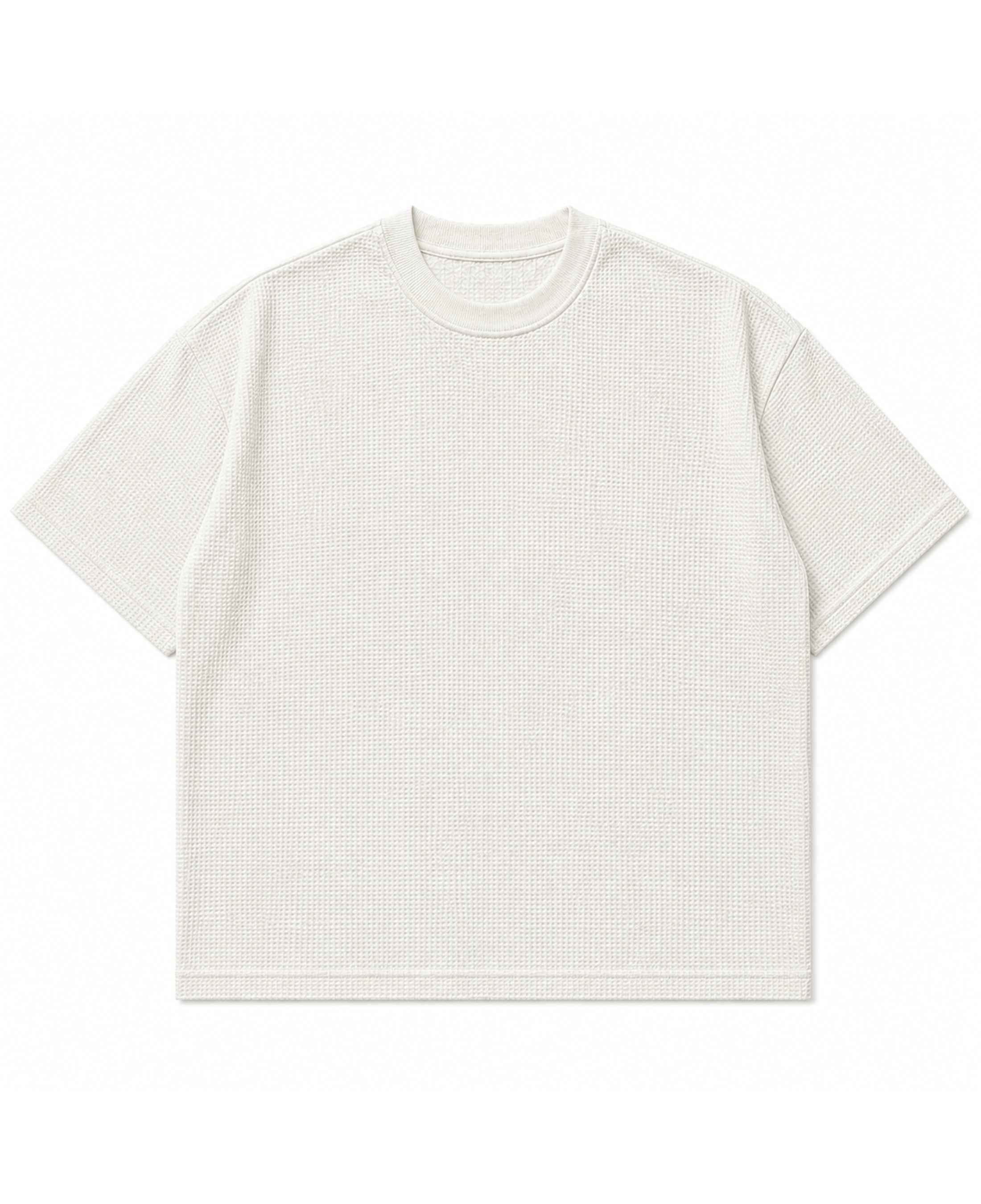 white waffle t-shirt- women