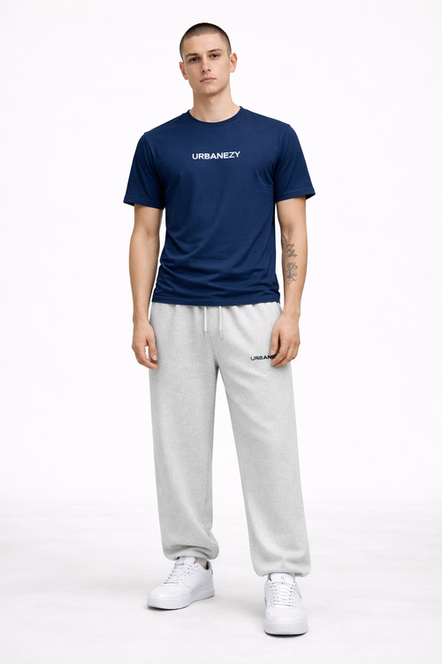 Navy Blue 100% Cotton Slim Fit T-shirt