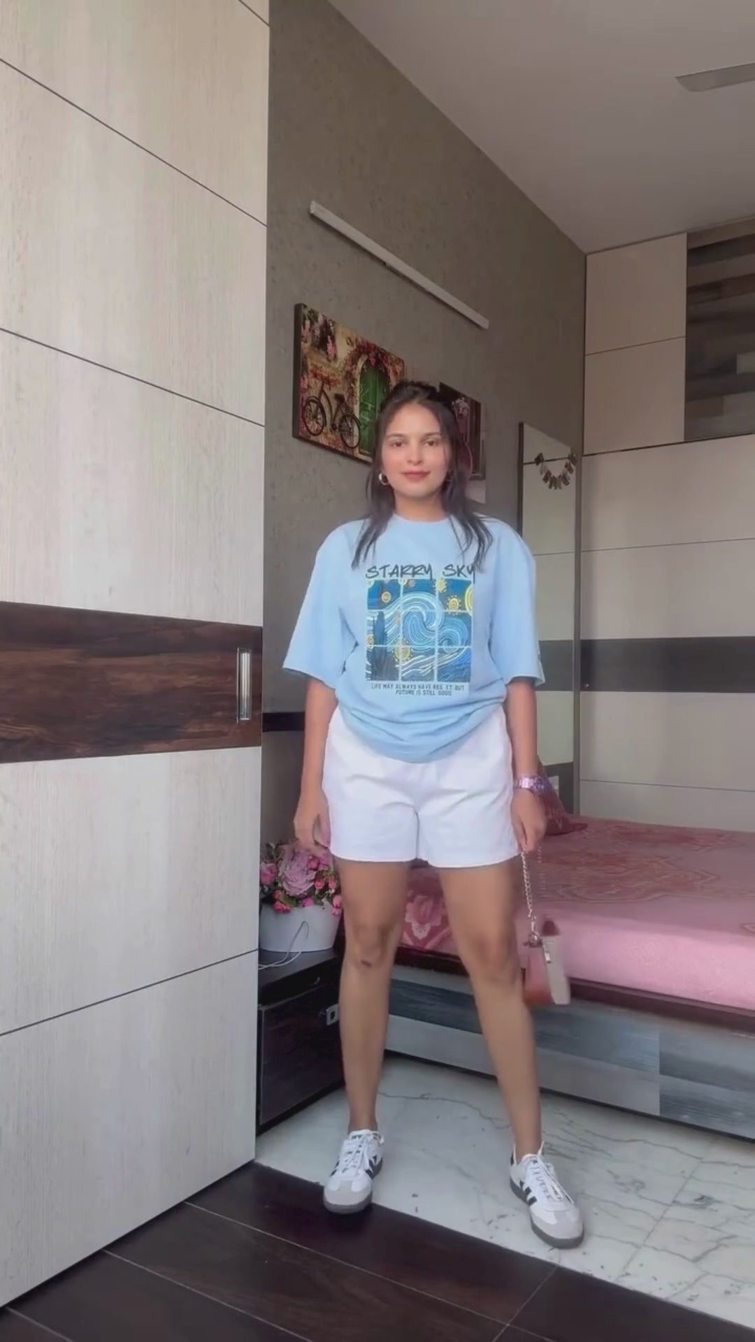 Drop shoulder oversized tee for Indian girls