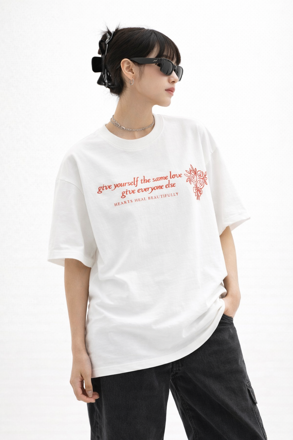 Modern women oversized cotton printed t-shirt India by Urbanezy India