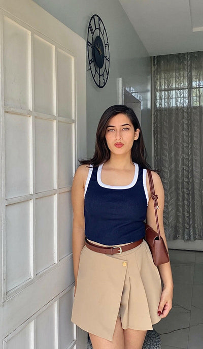 Sleeveless ribbed cotton top – online India women wear