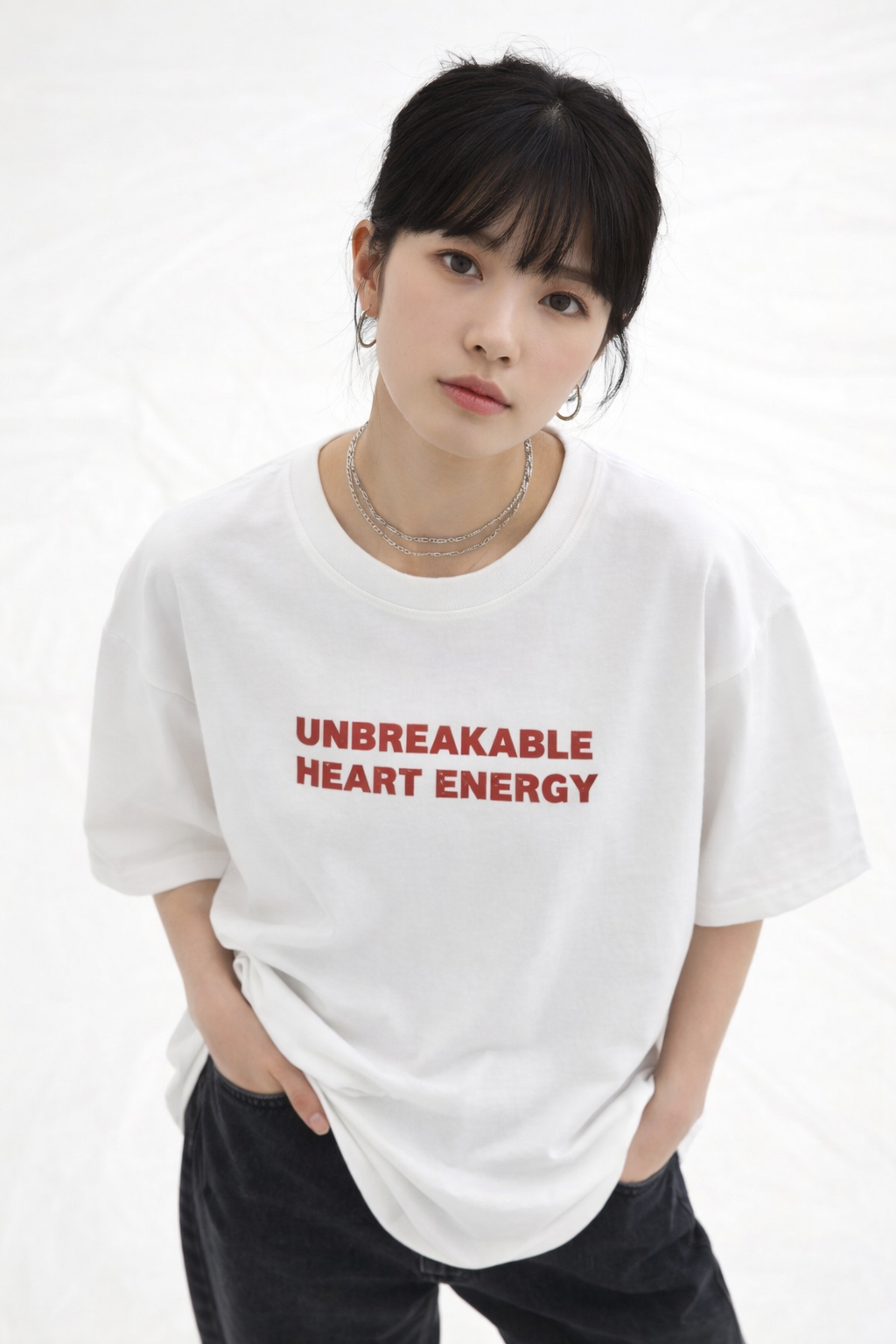 Unbreakable heart oversize t-shirt for Women