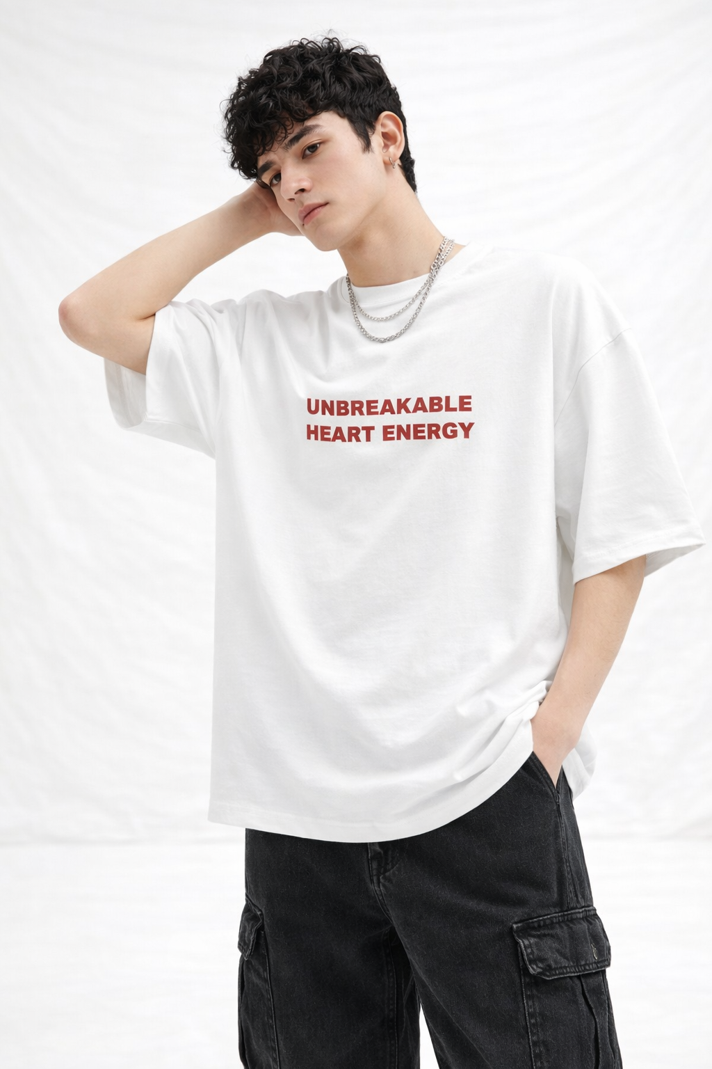 Unbreakable heart oversize t-shirt for Men